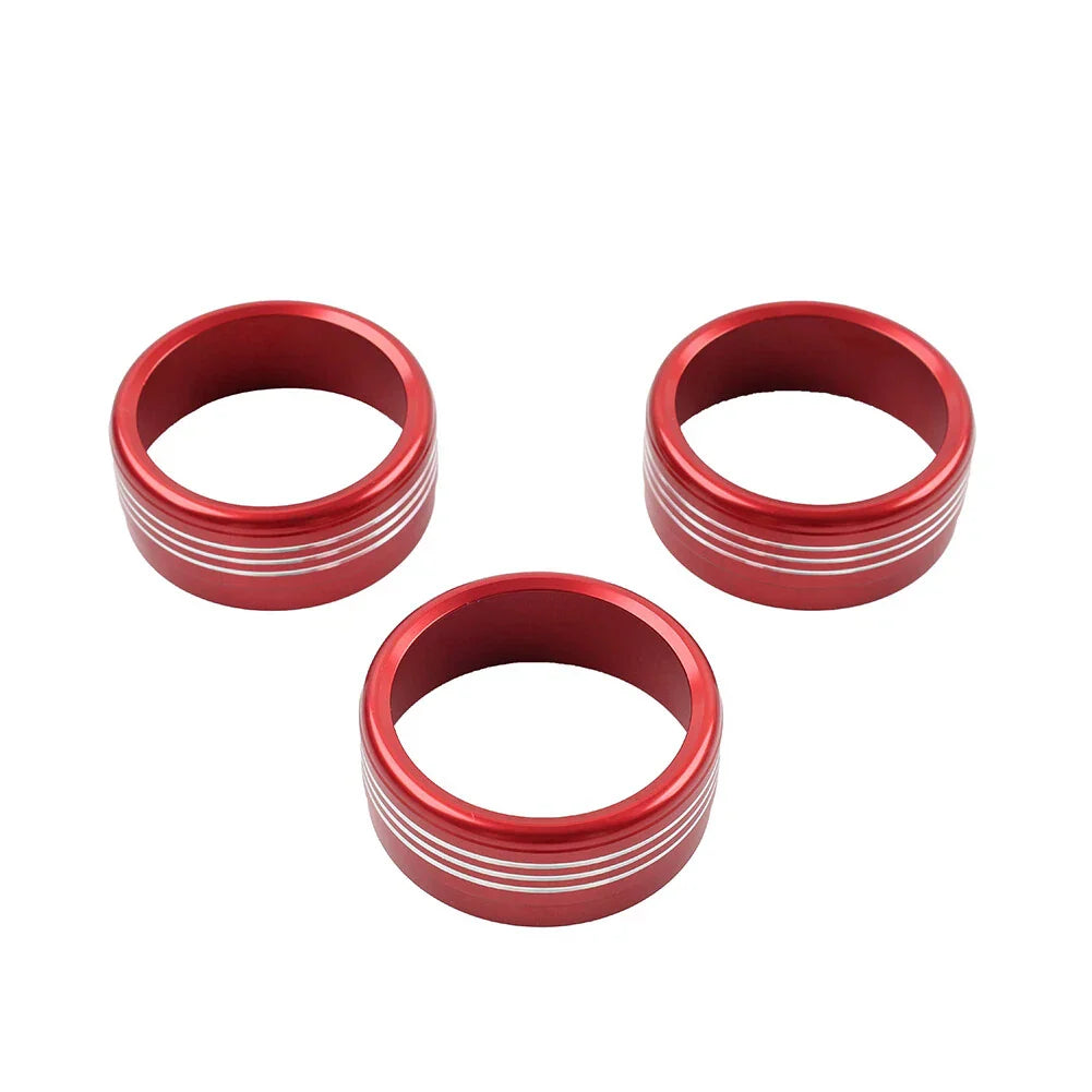 Red AC Climate Control Knob Ring Covers for Subaru Forester XV Crosstrek WRX STi (2014-2021)