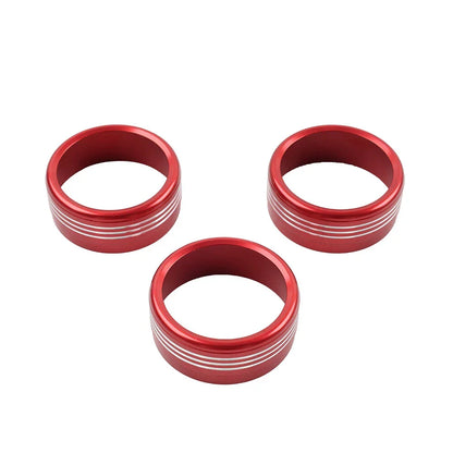 Red AC Climate Control Knob Ring Covers for Subaru Forester XV Crosstrek WRX STi (2014-2021)
