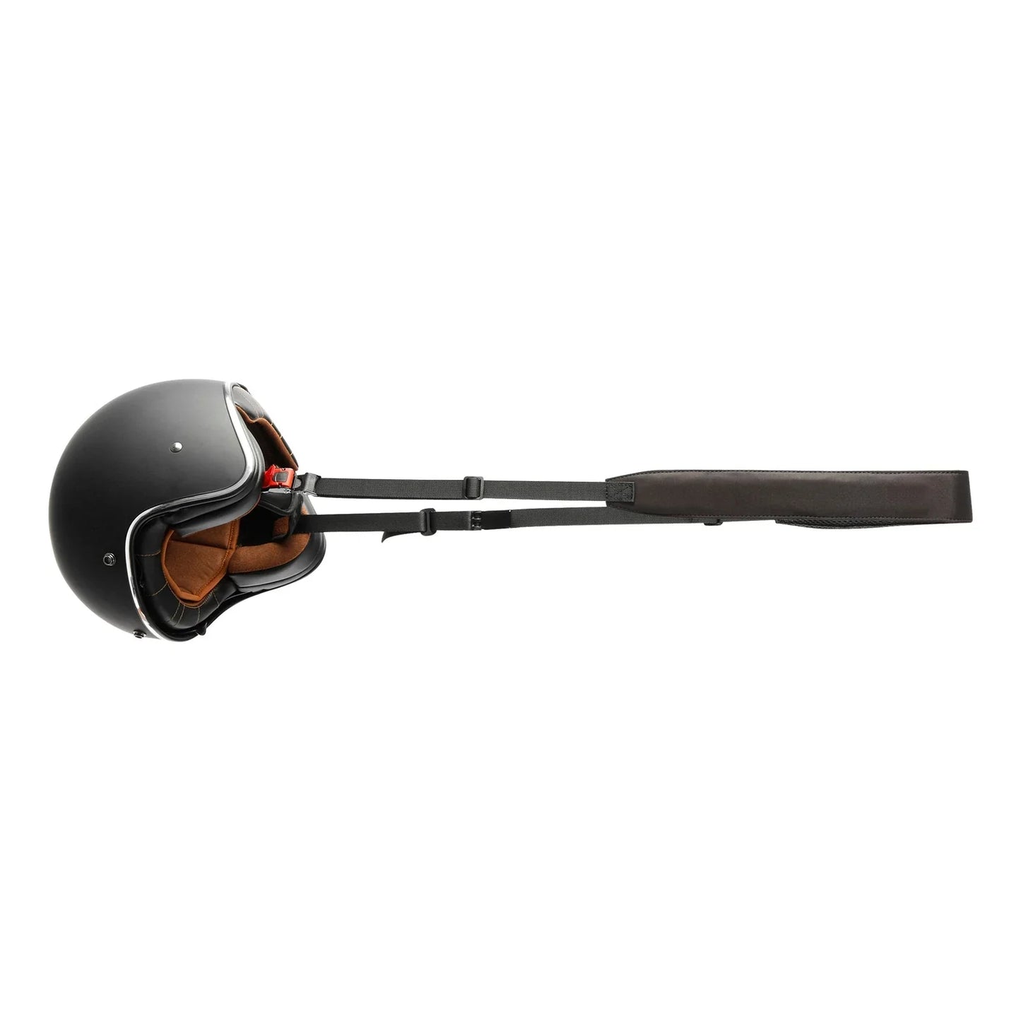 Helmet Strap Carrier for Motorcycle, Black, Hands-Free, Breathable Polyester
