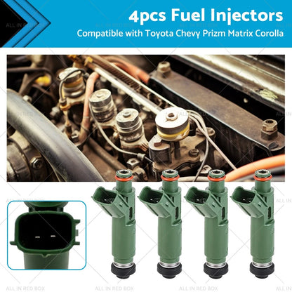 4PCS Fuel Injectors for Toyota Corolla, Matrix, Chevy Prizm (2003-2008)
