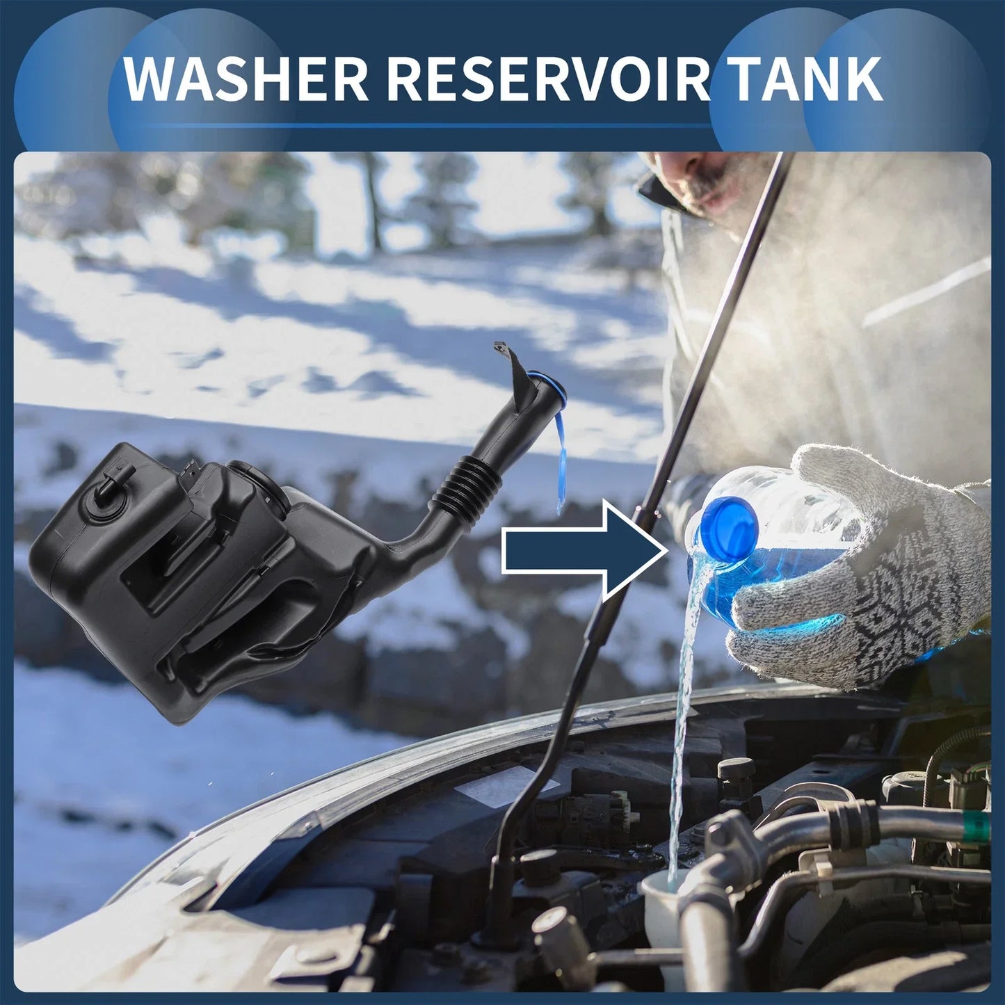Windshield Washer Reservoir with Cap for Mercedes-Benz GLK250 (2010-2015)
