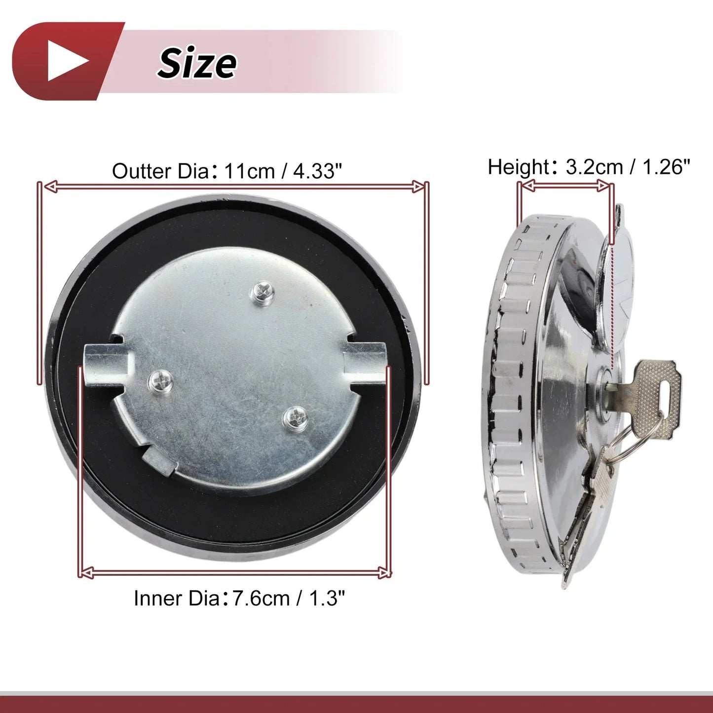 Locking Gas Cap with 2 Keys for Mercedes-Benz LK LN2 LP MK
