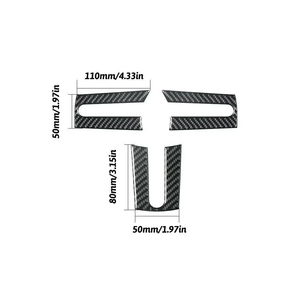 3 x Carbon Fiber Interior Steering Wheel Cover Trim for Ford Mustang (2005–2009)