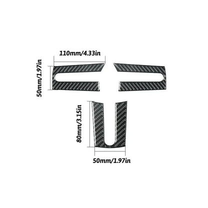 3 x Carbon Fiber Interior Steering Wheel Cover Trim for Ford Mustang (2005–2009)