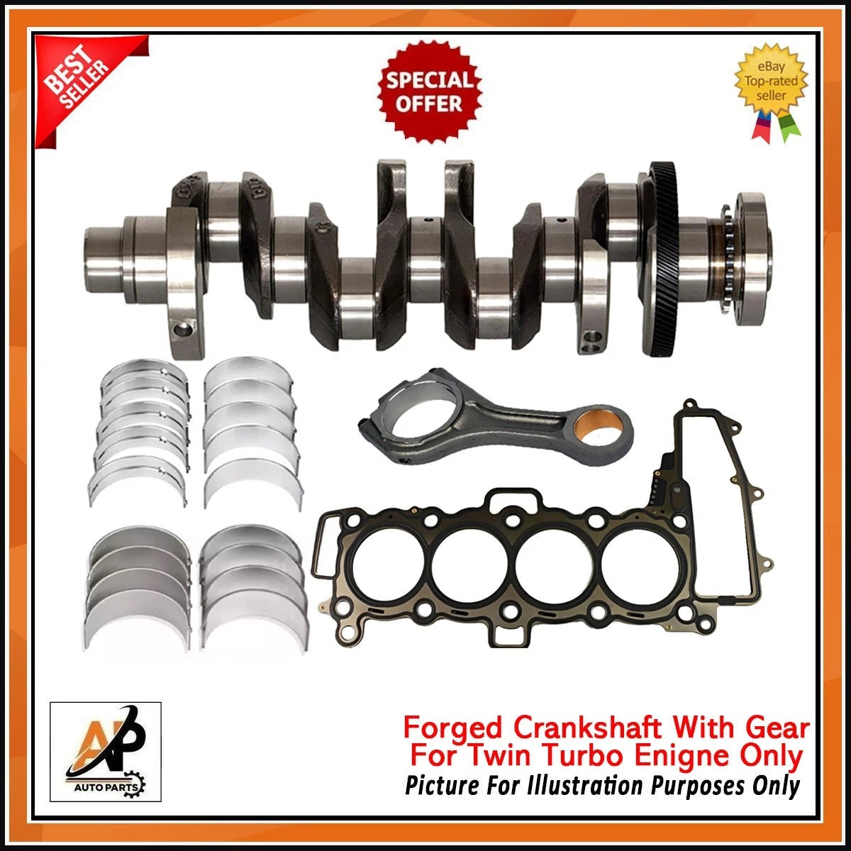 Forged Crankshaft Rebuild Kit for Land Rover Jaguar 2.0D (204DTA) (2000–2019)