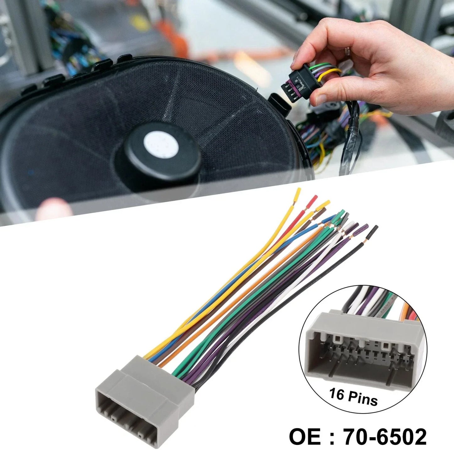 Car CD Player Wire Harness Adapter for Chevrolet, Chrysler, Dodge (2000-2005)