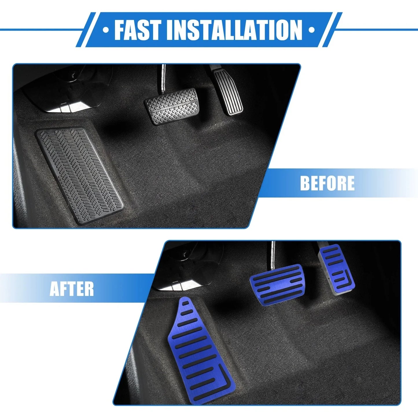 3 Pcs Gas Brake Foot Rest Pedals for Honda HR-V (2021-2023) - Blue