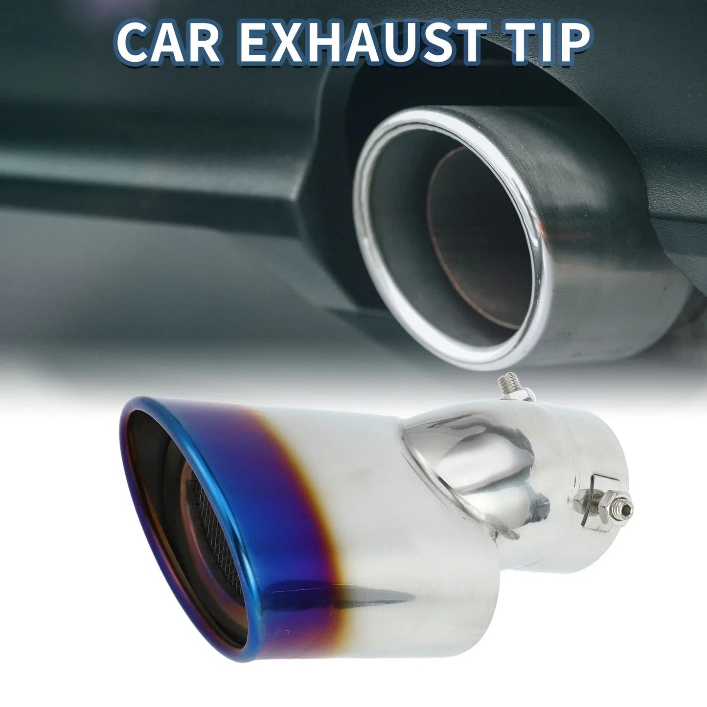 Slant Exhaust Tip 2.3" Inlet for Honda Civic (2016-2019) Burnt Blue
