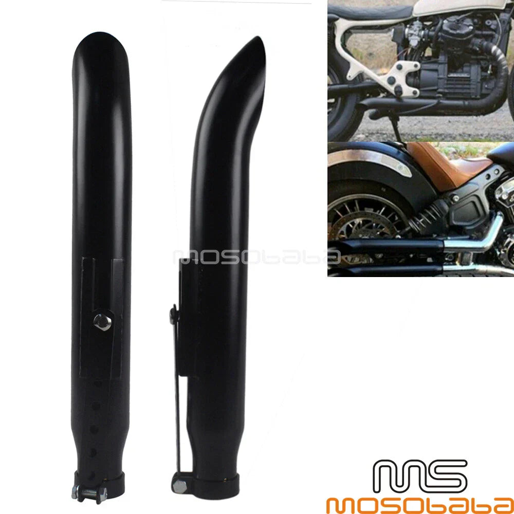 19��� Universal Exhaust Muffler Turn-out Pipe Tip for Harley BMW Bobber