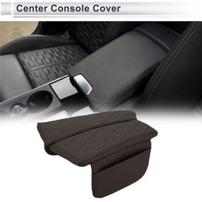 Center Console Cover with Storage Bag for BMW 5 Series (2011-2017) Dark Brown