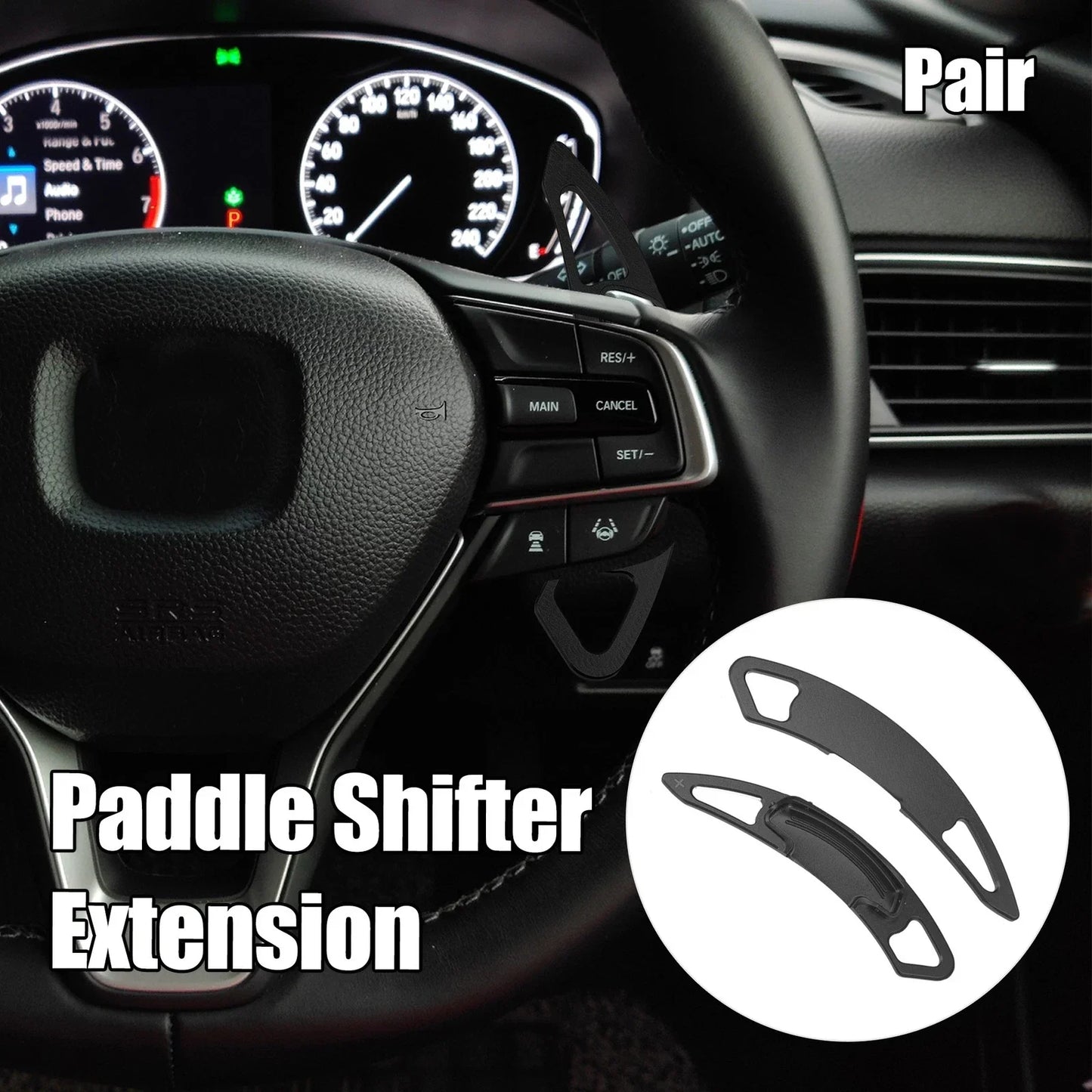 Paddle Shifter 2 x Aluminum Alloy Black for Honda Spirior Odyssey (2015-2018)