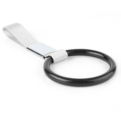 Round Tsurikawa Ring Handle Strap Charm for Subway Train Bus - Black