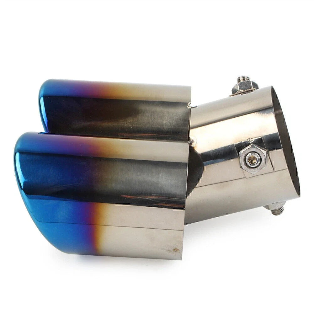 Dual Stainless Steel Exhaust Pipe Tail Muffler Tip for Universal Car