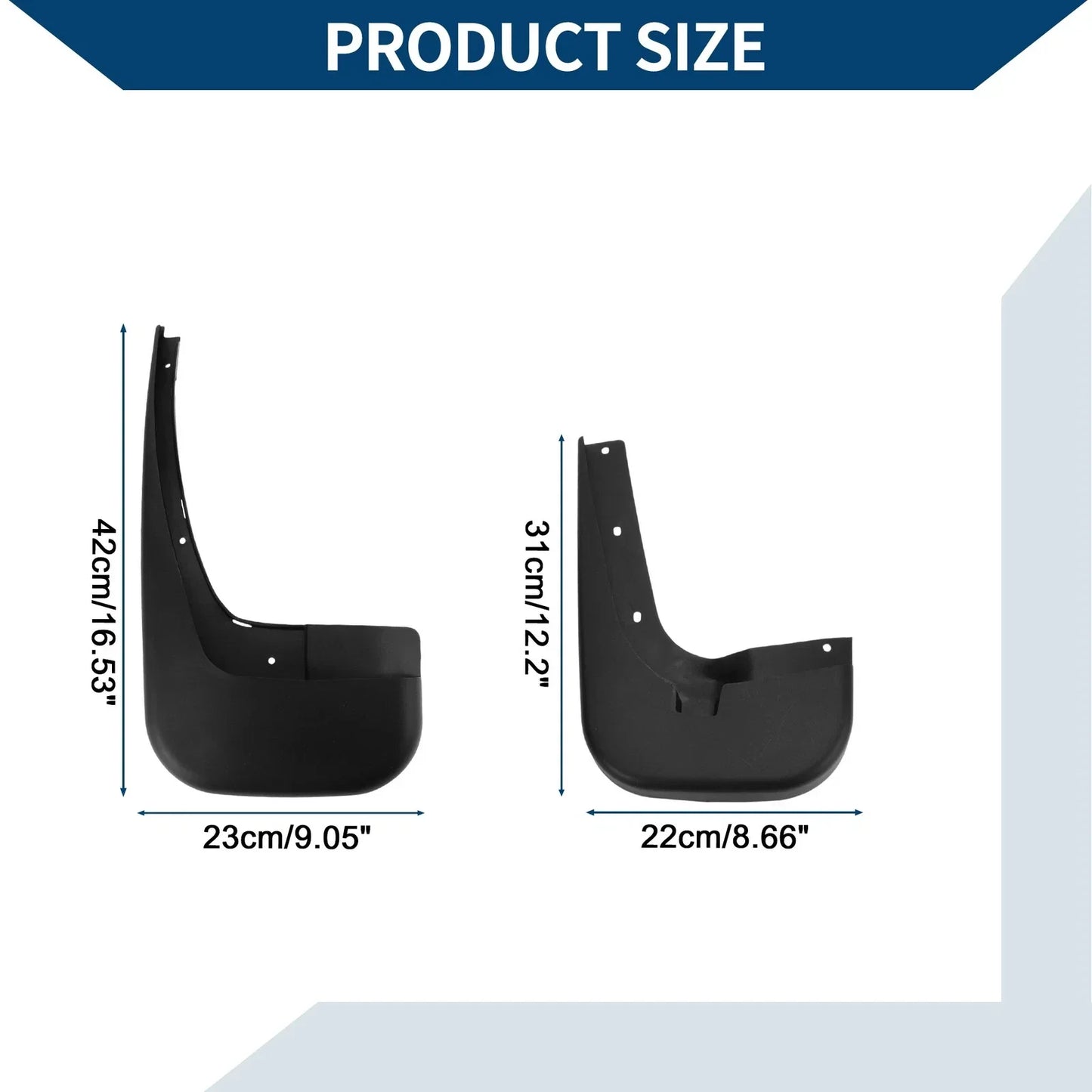 Mud Flaps Splash Guards 1 Set for Mercedes-Benz Viano Vito (2012-2015)