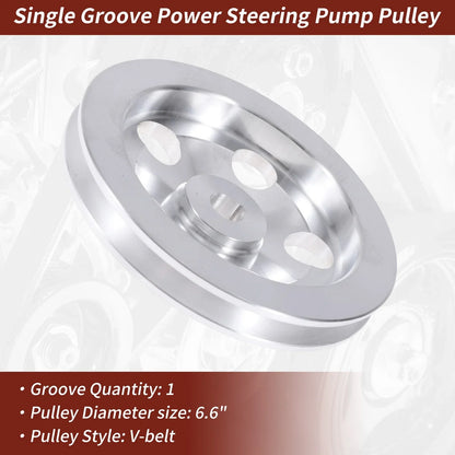 Single Groove Power Steering Pump Pulley for Chevy SBC 350