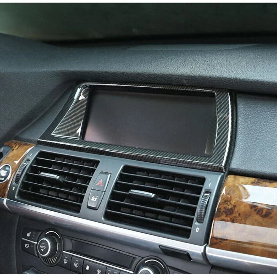 Carbon Fiber GPS Navigation Panel Cover for BMW X5 E70 X6 E71 (2008-2013)
