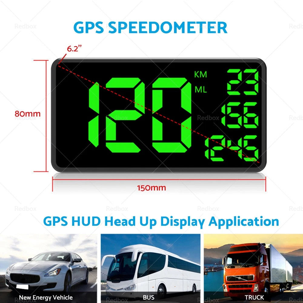 6.2" Truck GPS Speedometer Extend Display Odometer Overspeed Alarm MPH/KMH