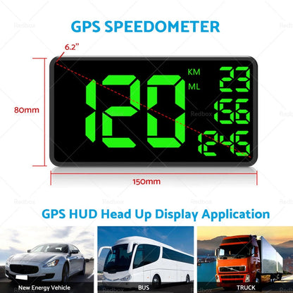 6.2" Truck GPS Speedometer Extend Display Odometer Overspeed Alarm MPH/KMH