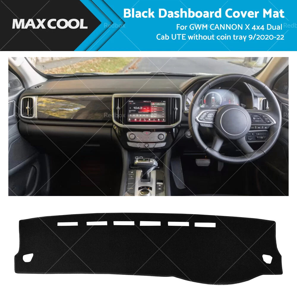 Black Dash Mat for GWM CANNON X 4x4 Dual Cab UTE (2020-2022)