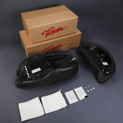 Black Driver Passenger Seat & Backrest Pad for Harley Street Glide (14-23)