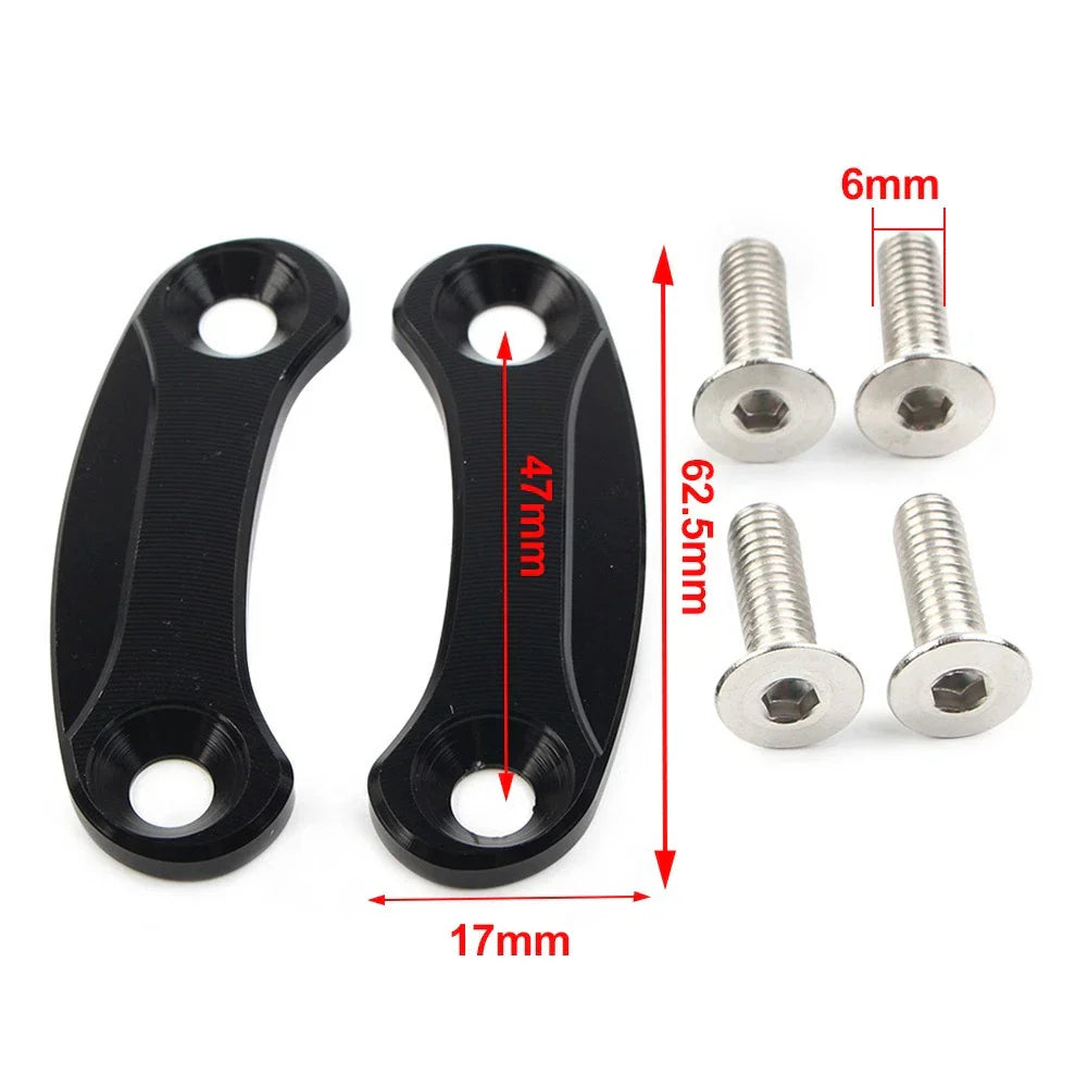 Kawasaki ZX-10R Rearview Mirror Block Off Base Plates Cover BLACK (2016-2021)