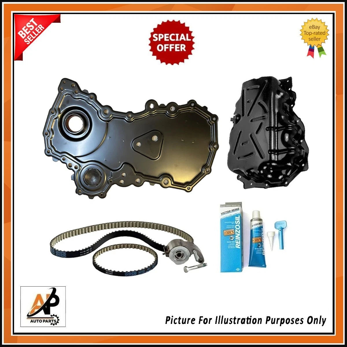 Cam Timing Belt Kit with Cover for Ford Transit Custom 2.0 EcoBlue Diesel (2016–2019)
