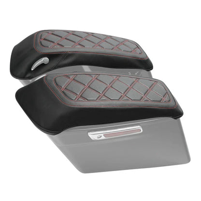 Red Stitching Saddlebag Lid Covers for Harley Electra Street Glide (2014-2023)