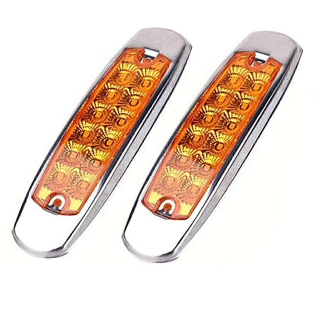 12 LED Sealed Side Marker Clearance Light for Trailer - Yellow Amber
