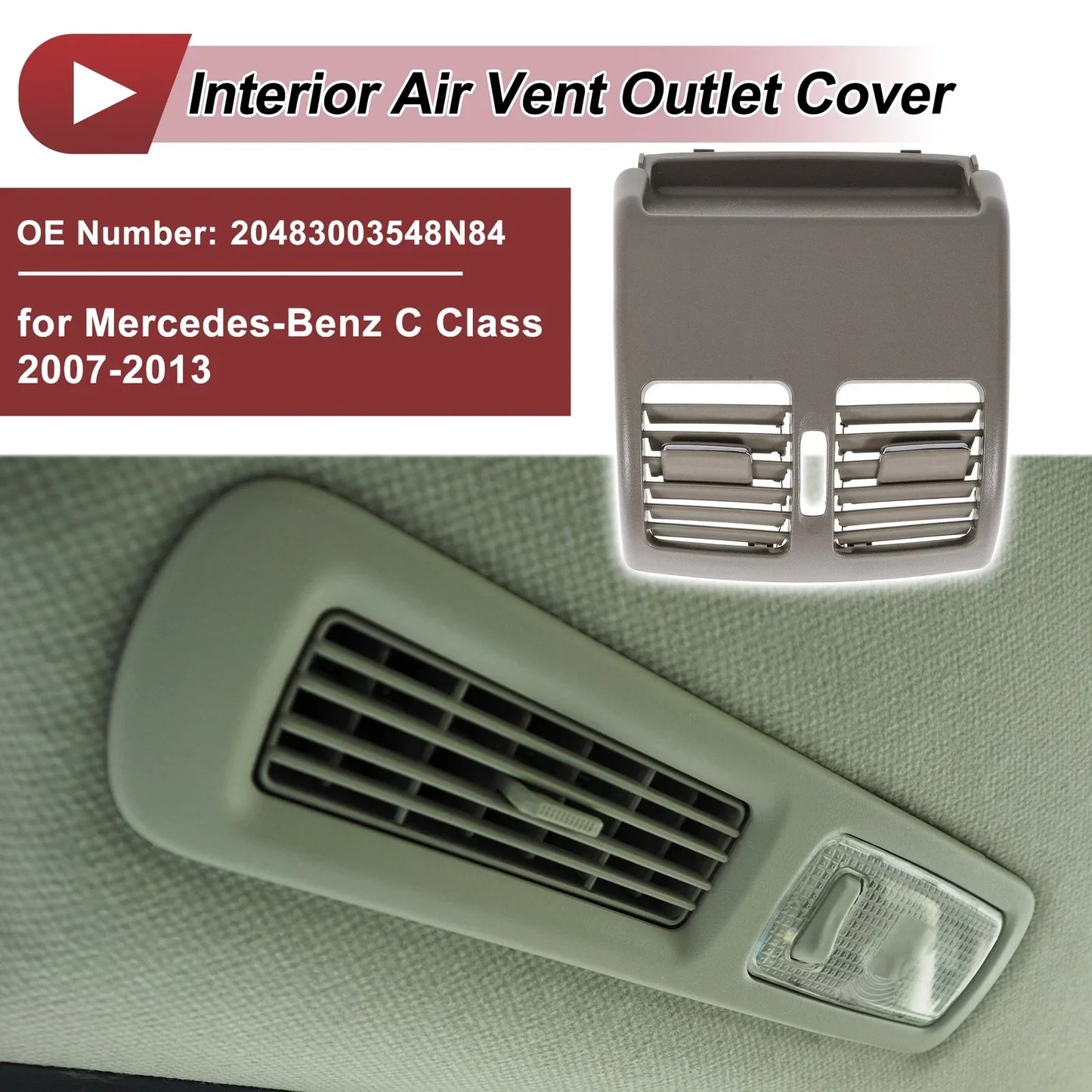 Rear Center Console Air Outlet Vent Grille for Mercedes-Benz (2003-2012)