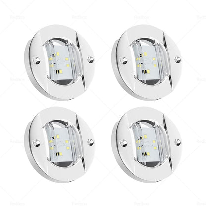 4 x Round LED Marine Boat Courtesy Lights - White (Various Years)