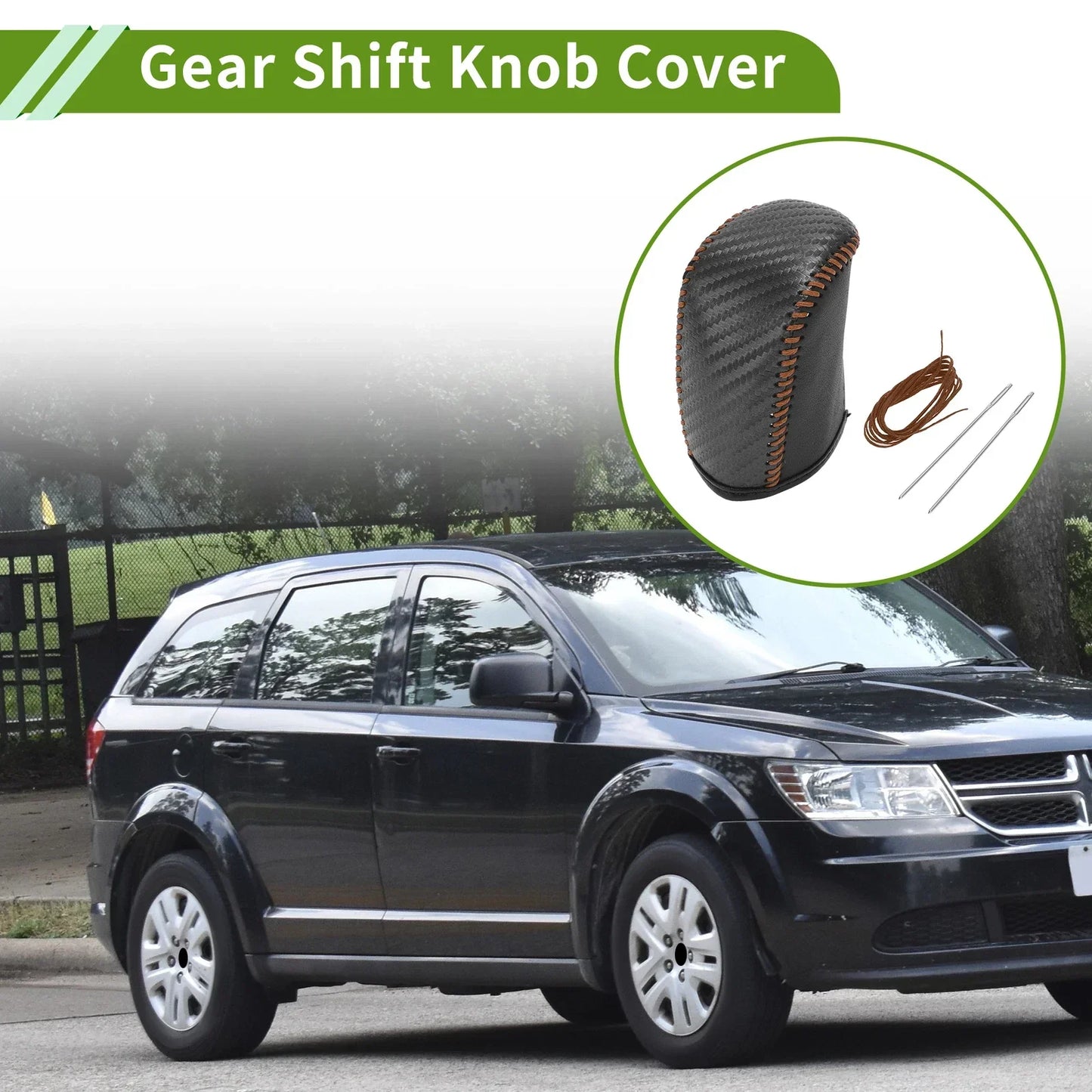 Dodge Journey Gear Shift Knob Cover 11-20 Black Carbon Fiber