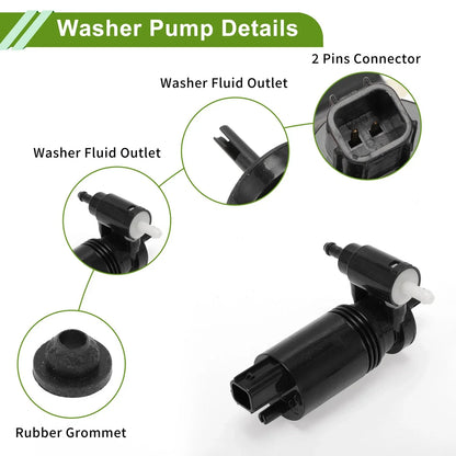 Windshield Washer Pump w/Grommet for Benz (A-Class, C-Class, E-Class)