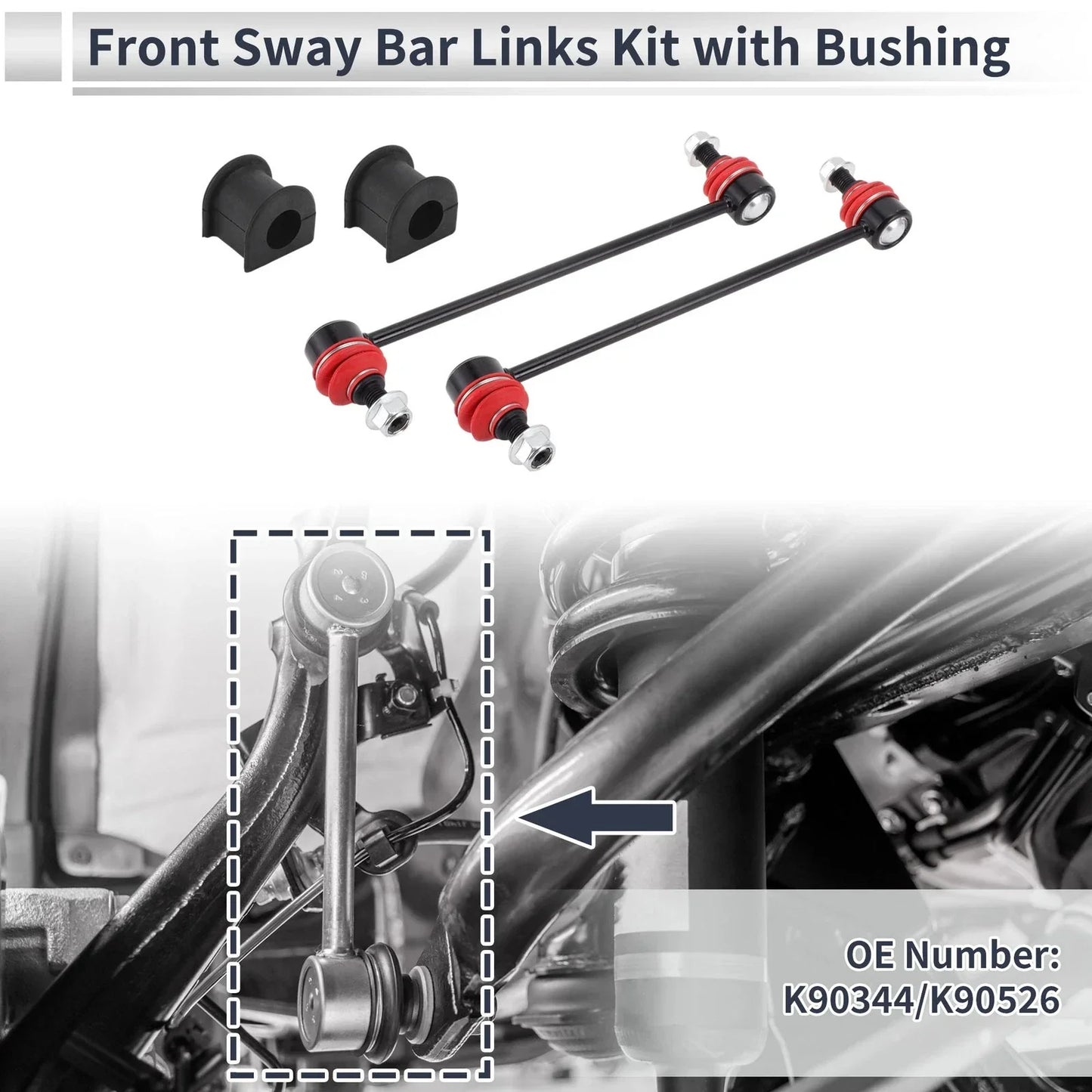 Front Stabilizer Bar Links with 2 x Bushings for Toyota Solara (2004-2008)