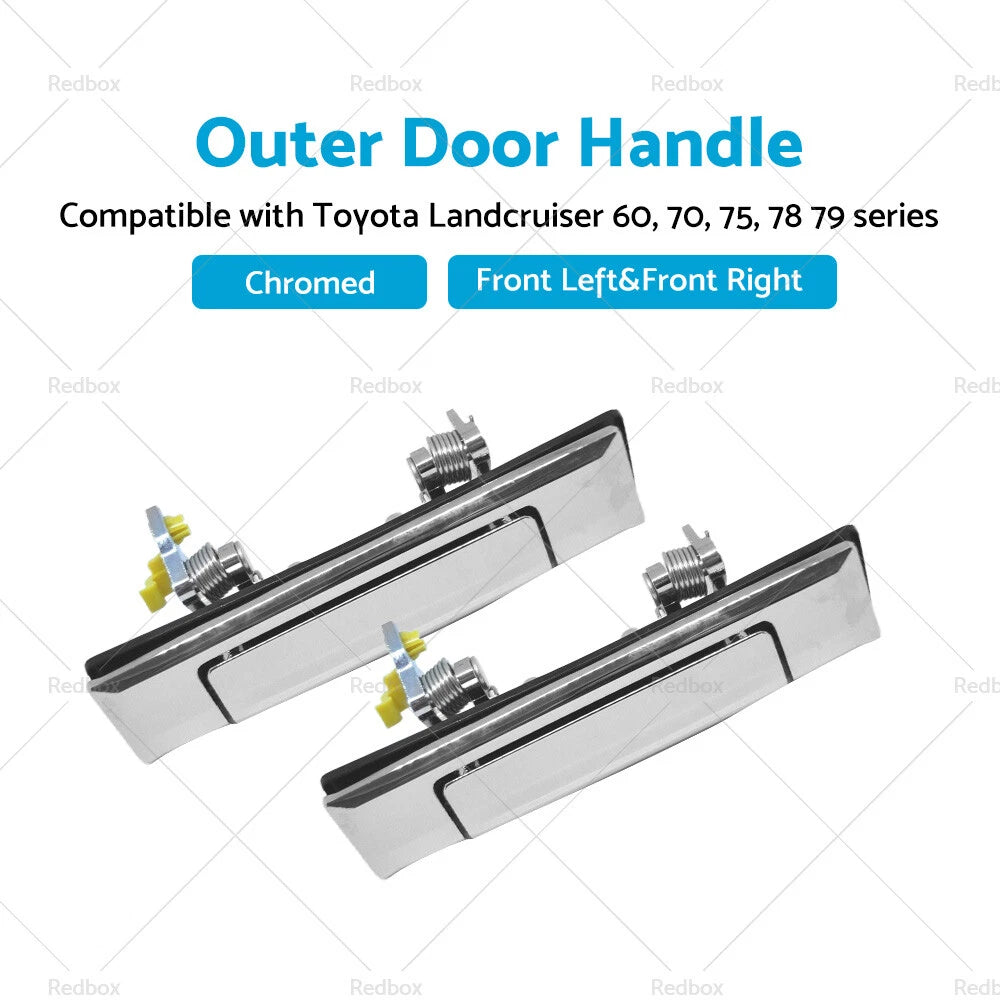 Chrome Door Handles Pair for Toyota Landcruiser 60 70 75 78 79 80 (1980-2007)
