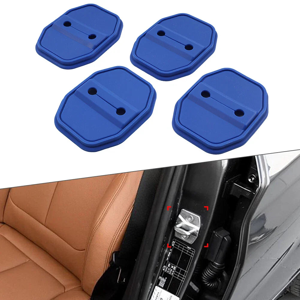 Blue Door Lock Protective Covers for BMW F40, G20, Benz C-Class, Maserati