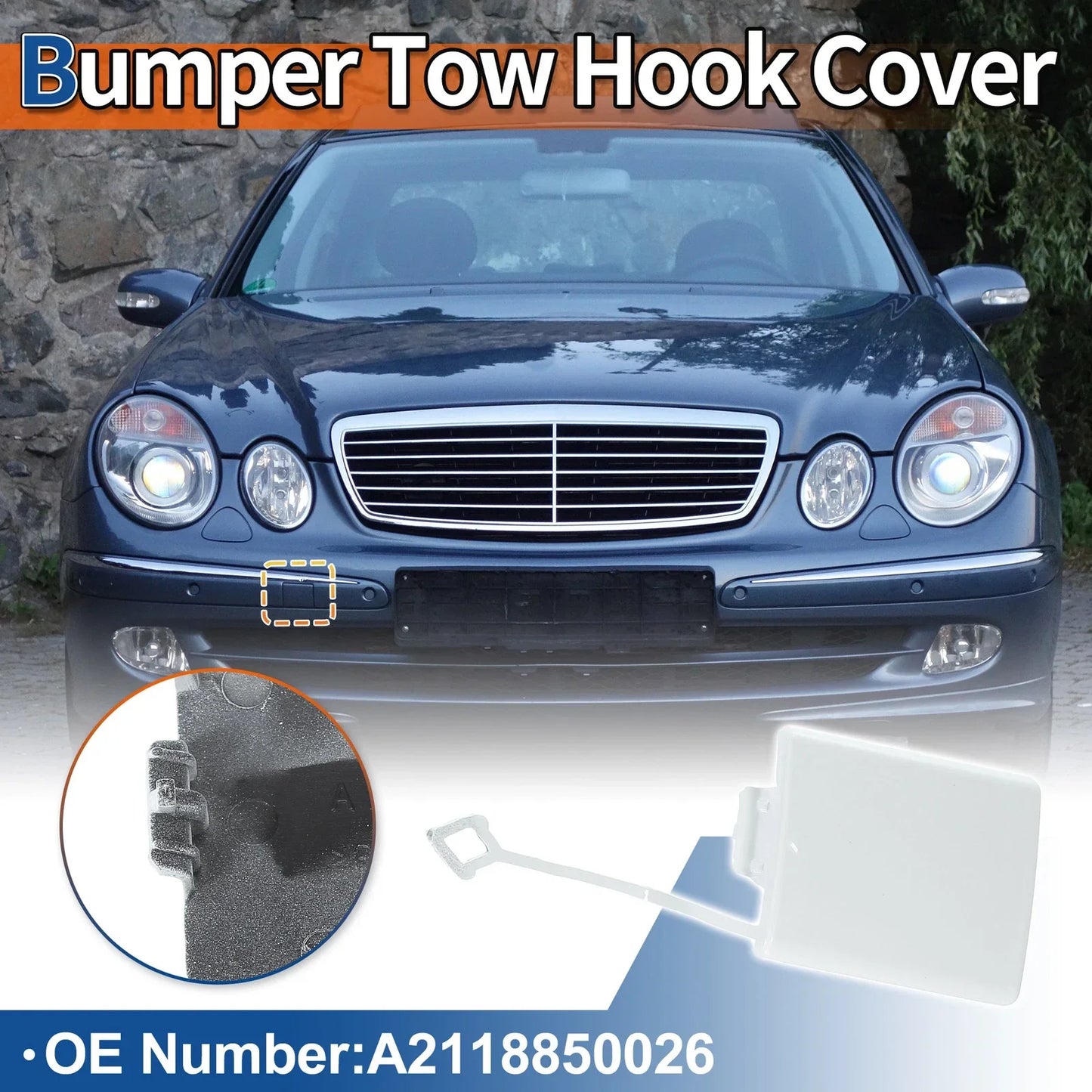Front Car Bumper Tow Hook Cover for Mercedes-Benz E-Class (2003-2009)