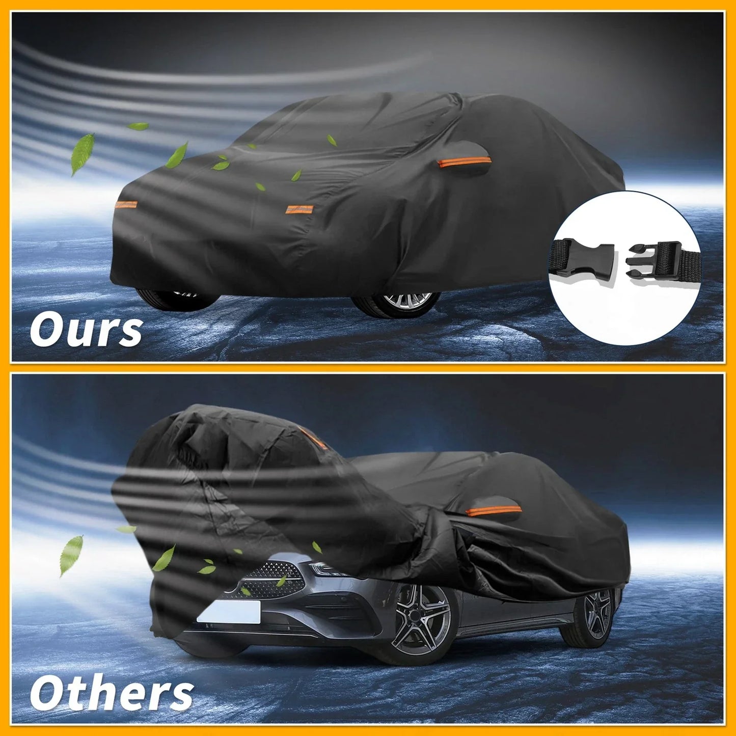 Waterproof All Weather Car Cover for Mercedes Benz CLA (2013-2024) Black 210D-PU