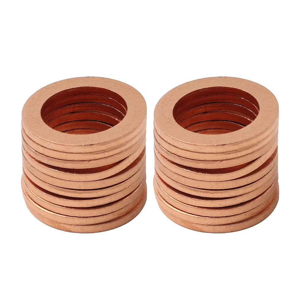 20 x M12*1.5 Copper Oil Drain Plug Gasket Washers for Universal Use
