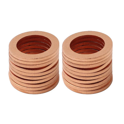 20 x M12*1.5 Copper Oil Drain Plug Gasket Washers for Universal Use