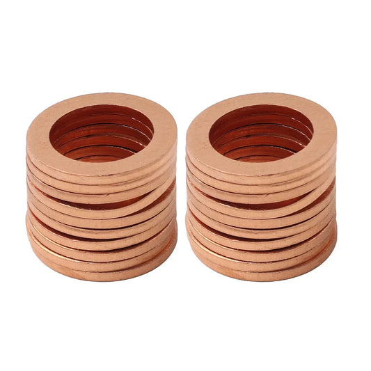 20 x M12*1.5 Copper Oil Drain Plug Gasket Washers for Universal Use