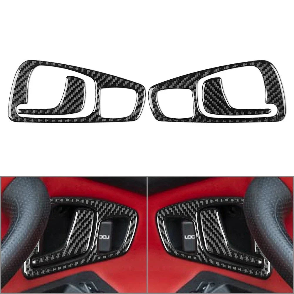 Carbon Fiber Black Interior Door Handle Cover Trim for Honda S2000 (2004-2009)
