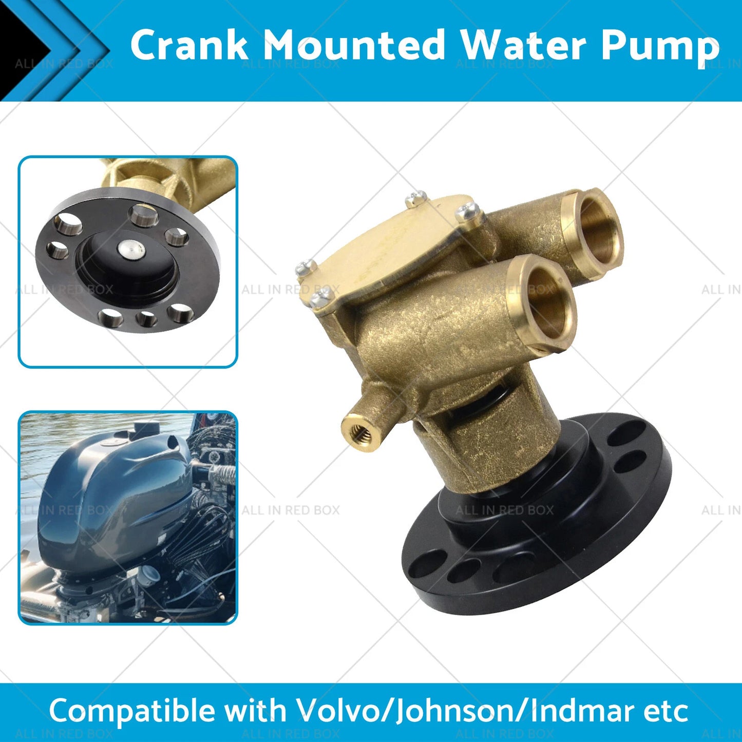 Crank Mounted Water Pump for Johnson F6B-9, Volvo 856513, Indmar 685001