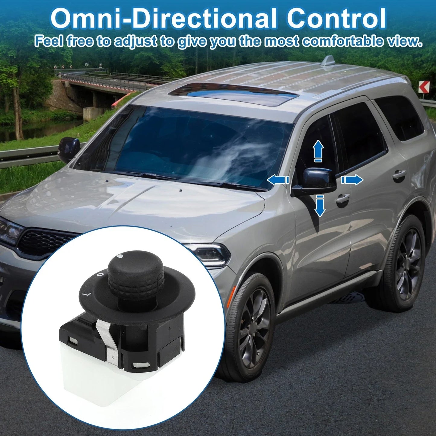Car Mirror Switch for Dodge Avenger Dakota Durango (2008-2014) - Black Plastic