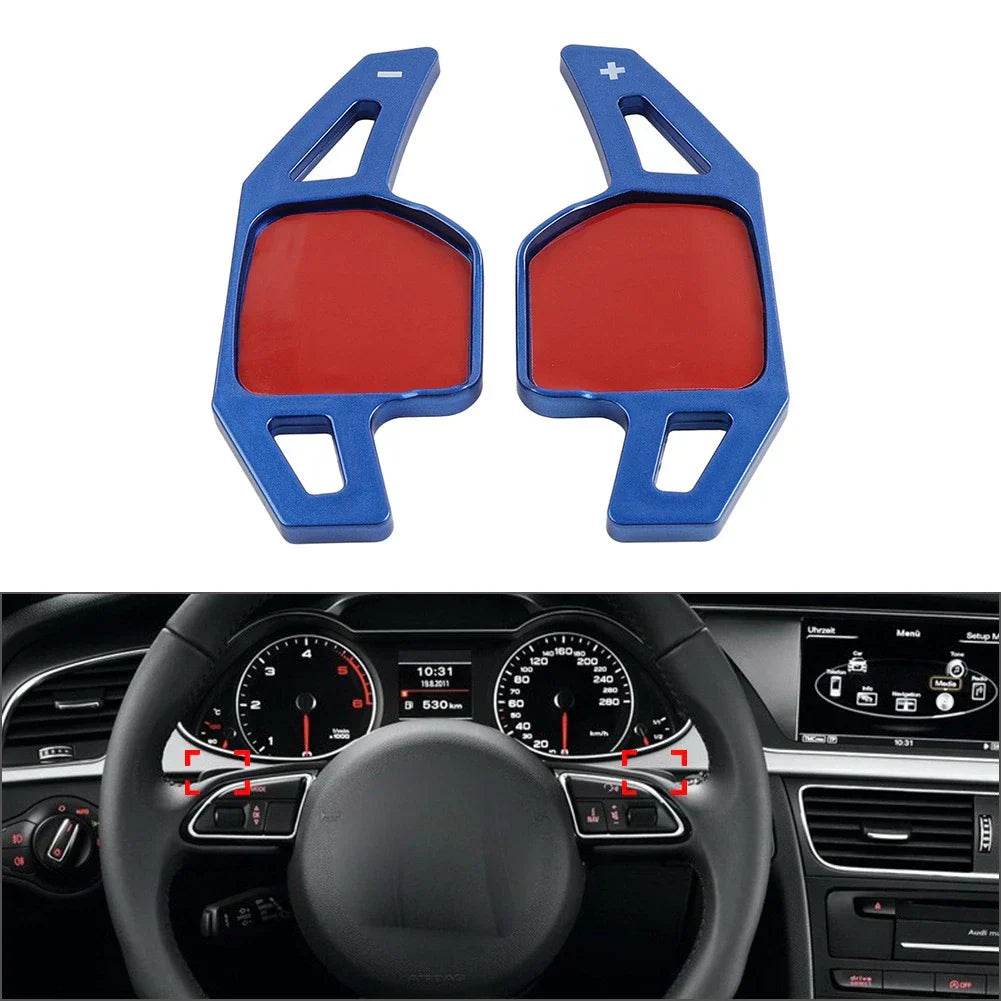 Blue Steering Shifter Paddle Extensions for Audi A3 A4 A5 A6 A7 A8