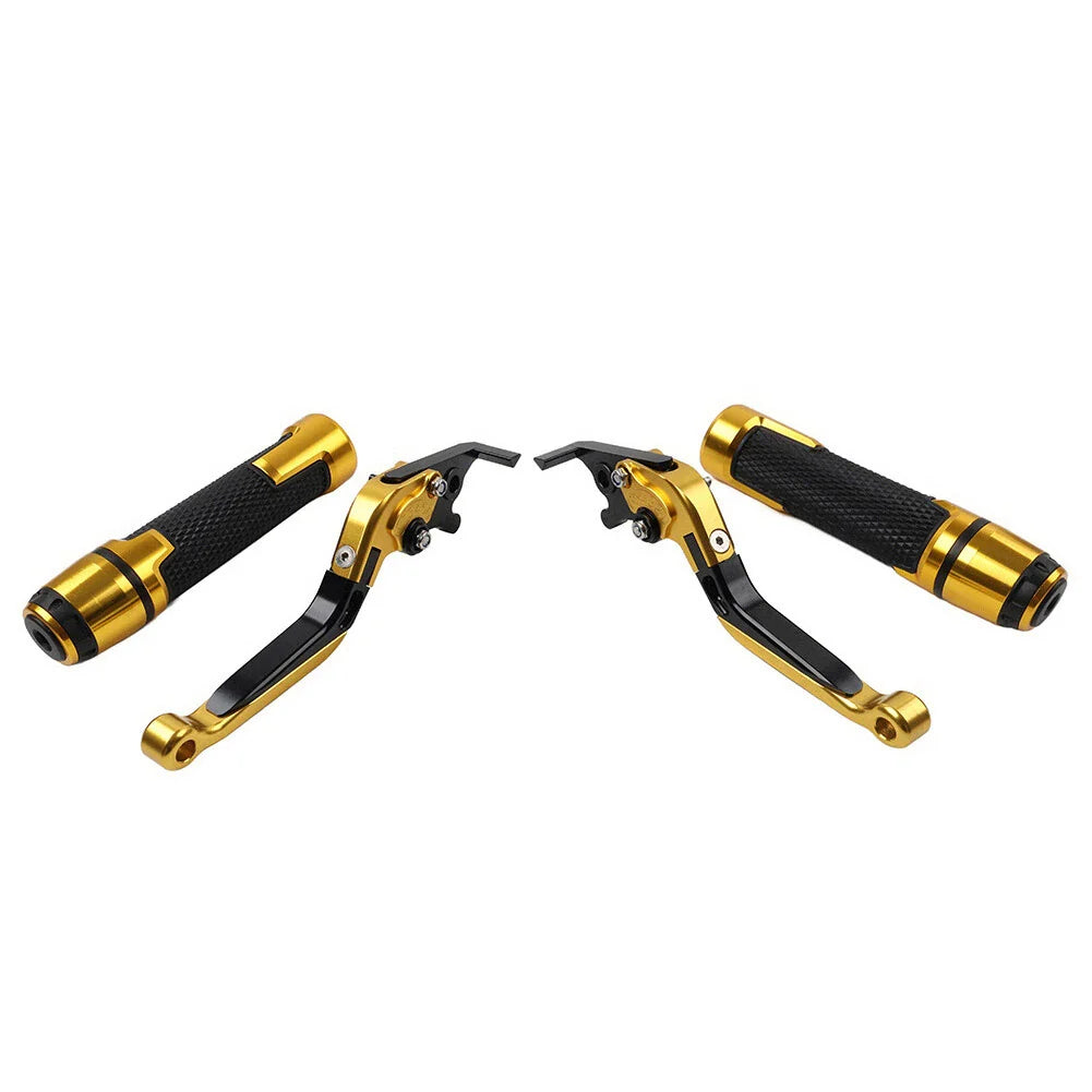 Gold Extendable Brake Clutch Levers Grip Set for Kawasaki ZX10R (2016-2023)