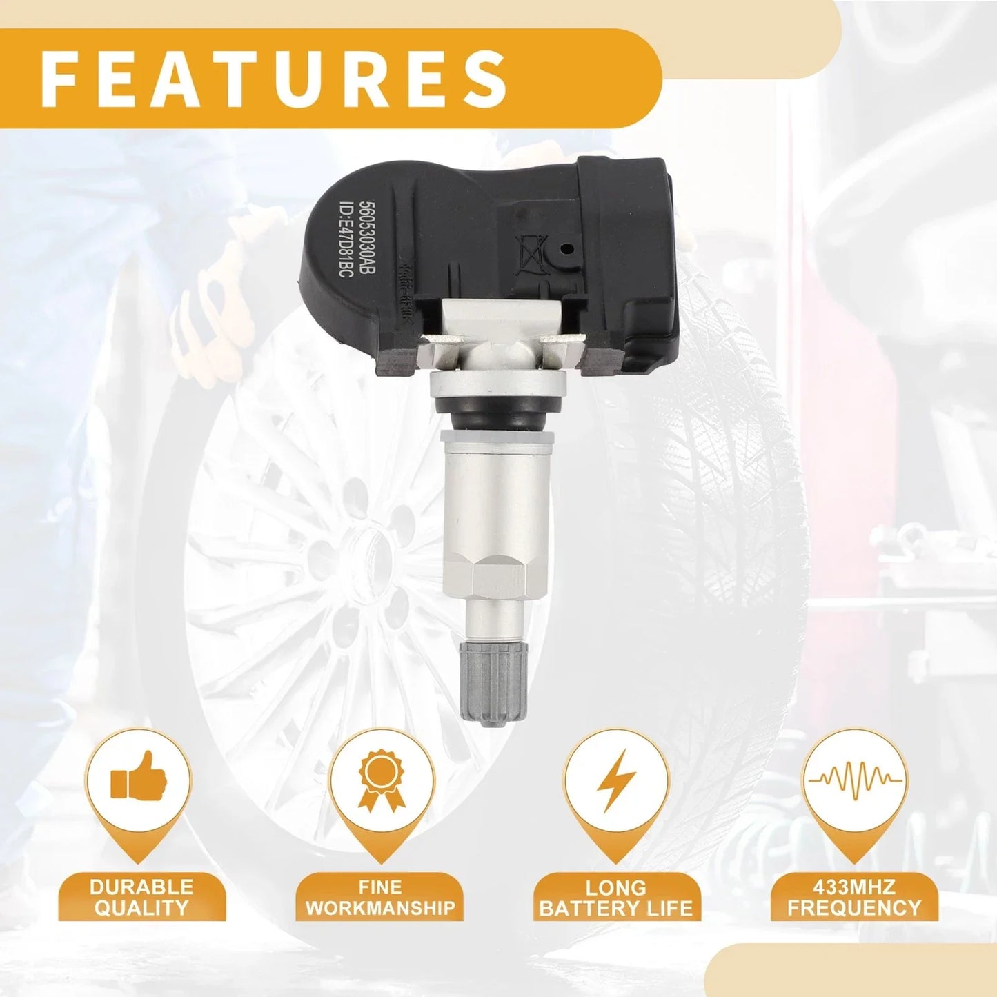Tire Pressure Sensor 433MHz for Dodge Charger Caravan (2006-2007)