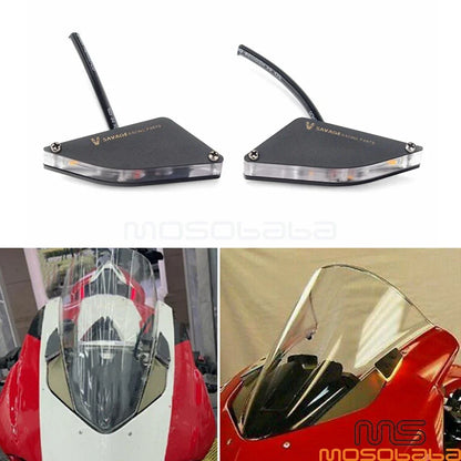LED Turn Signal Mirror Blocks for Ducati Panigale V4 V2 2018-2021 Black