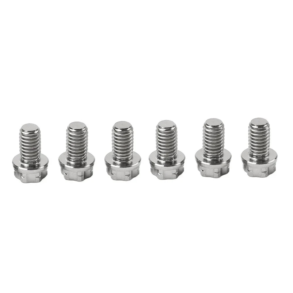 6pcs M6x15mm Titanium Torx Head Flange Screws for Motor Bike/Bicycle