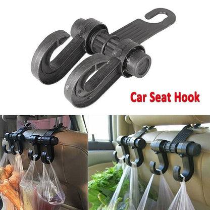 Plastic Seat Hook Hanger for Car - Black (Fits Most Vehicles)