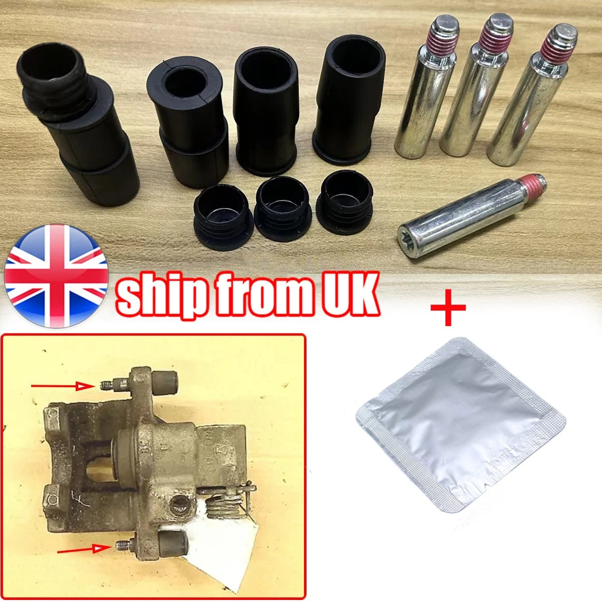 Front Brake Caliper Slider Pin Kit for Land Rover Range Rover Evoque (2011–2019)